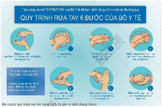 file vector quy trinh rua tay dung cach de giu ve sinh chung